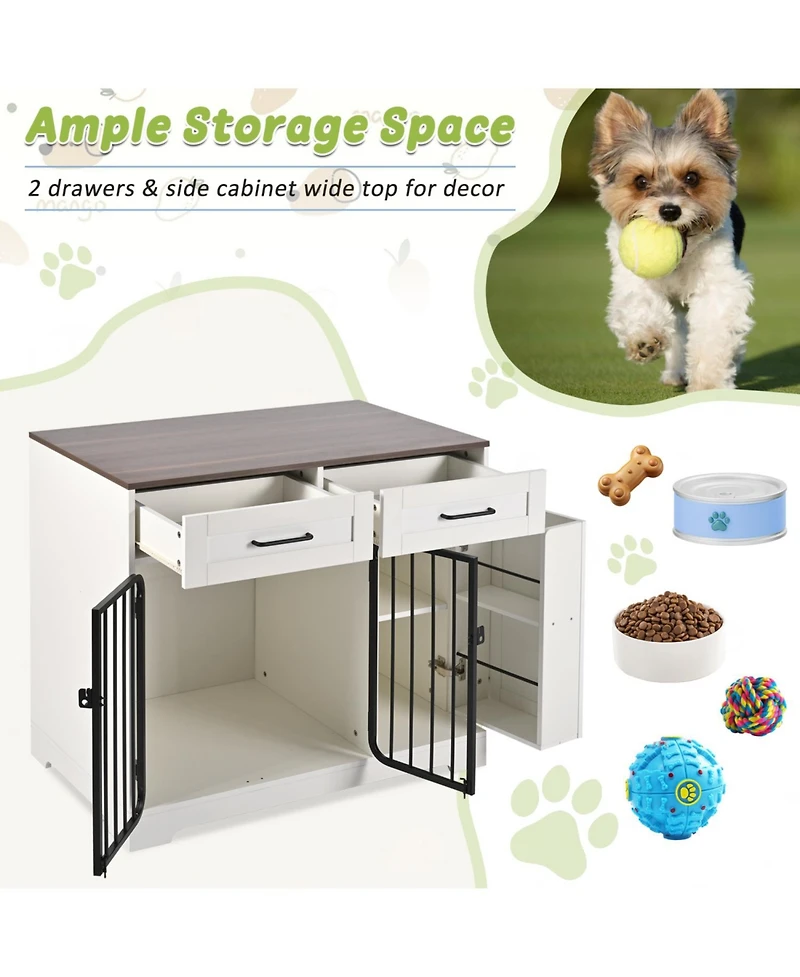 Streamdale Furniture Dog Crate Furniture with Drawers & Storage
