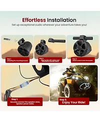 Pyle 6.5'' Water-Resistant Marine Speakers + 2 Channel Amplifier for Atv, Utv, 4x4, Jeep, Boat Stereo System (1200W)