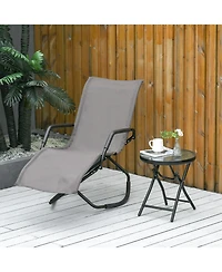 Foldable Rocking Sun Lounger Chaise with 352LB Capacity