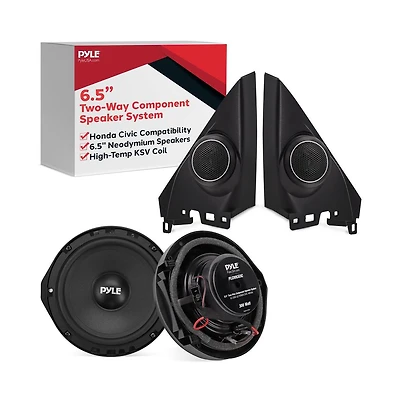 Pyle Two-Way Component Speaker Systems, 6.5'' for 2006-Up Honda Civic, 300 Watts, 4 Ohm Impedance (Pair)