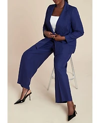 Eloquii Women's Plus Pinstripe Blazer