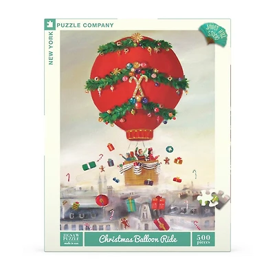 New York Puzzle Company Christmas Balloon Ride 500 Piece Puzzle