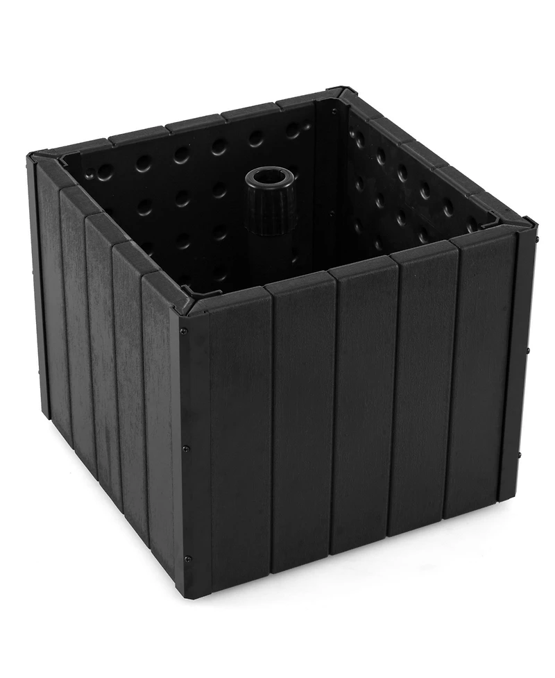 Gymax 2-in-1 Outdoor Umbrella Base Planter w/Flower Box 4 Rolling Wheels 88 Lbs Capacity