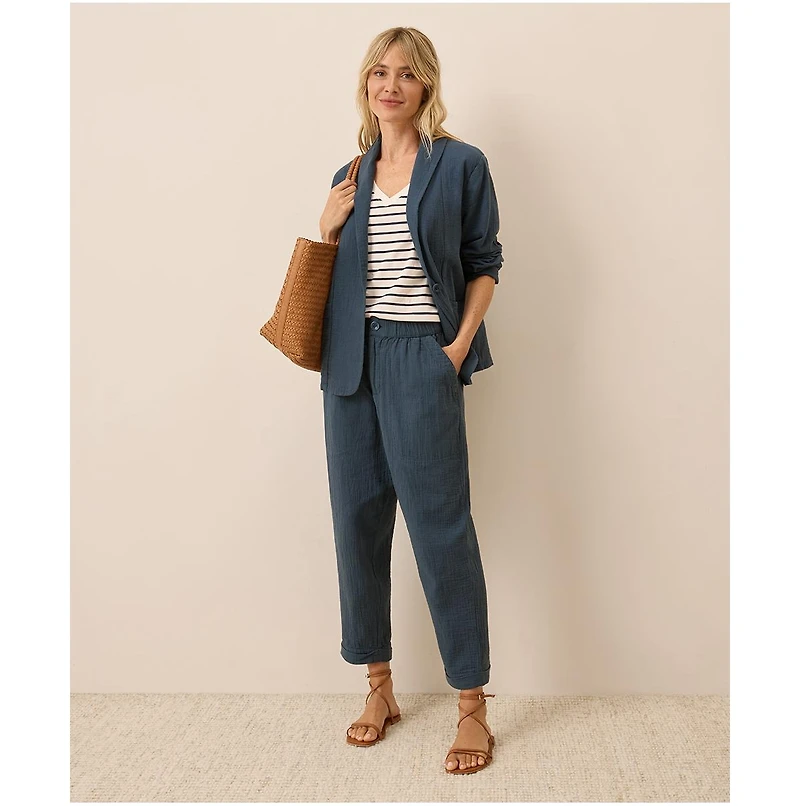 Pact Organic Cotton Coastal Double Gauze Rolled Cuff Pant
