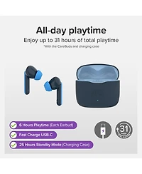 myFirst CareBuds (White) Kids Wireless Earbuds with 85dB Volume Limit, Built-in Mic, 6 Ear Tips, Anti-Lost Strap Easy Pairing, Gift for 4-15
