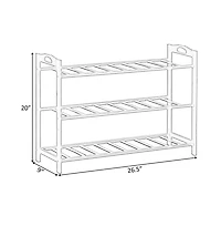 Basicwise Bamboo Storage Shoe Rack, Free Standing Shoe Organizer Storage Rack