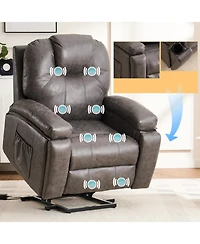 Flynama Power Lift Recliner Chair with Massage for Elderly, Overstuffed Wide Recliners, Heavy Duty and Safety Motion Reclining Mechanism