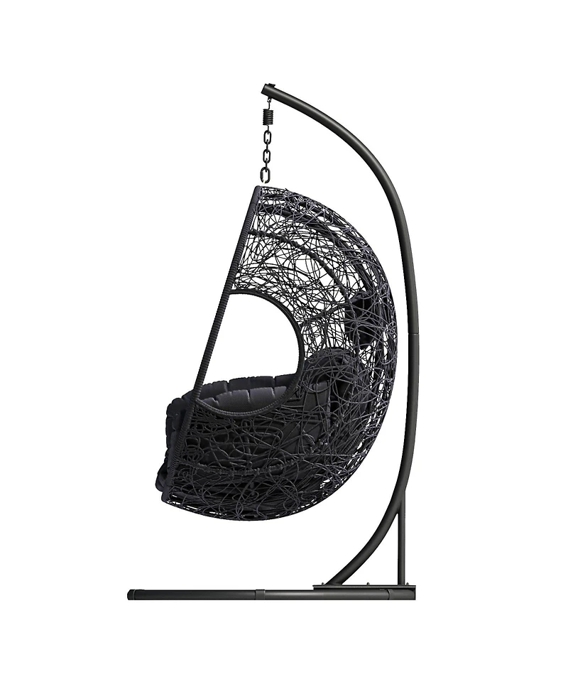 Flynama New Comming Outdoor Indoor Pe wicker Swing Egg Chair Gray Color
