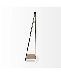 Slickblue Industrial Pipe Hall Tree with Metal Frame and Wood Shelves for Entryway Storage