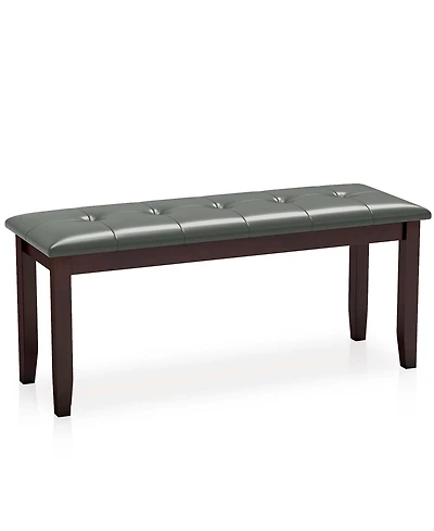 Gymax Upholstered Dining Bench w/Padded Seat for Kitchen Bedroom Entryway