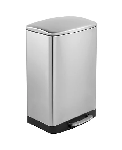 Mega Casa 13 Gal./50 Liter Stainless Steel Rectangular Step-on Trash Can for Kitchen