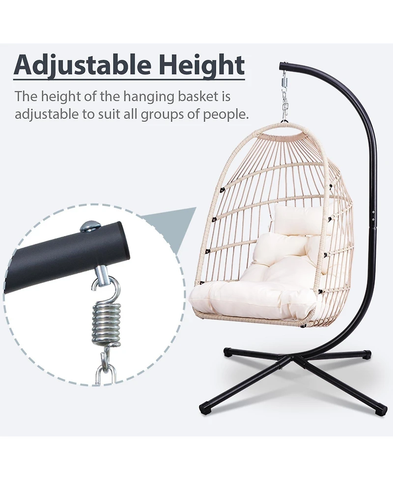 Flynama Outdoor Egg Hanging Chair with Stand