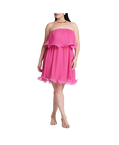 Eloquii Women's Plus Ruffle Hem Mini Dress