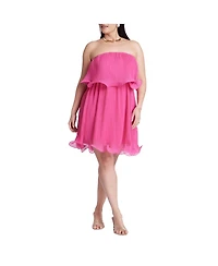 Eloquii Women's Plus Ruffle Hem Mini Dress