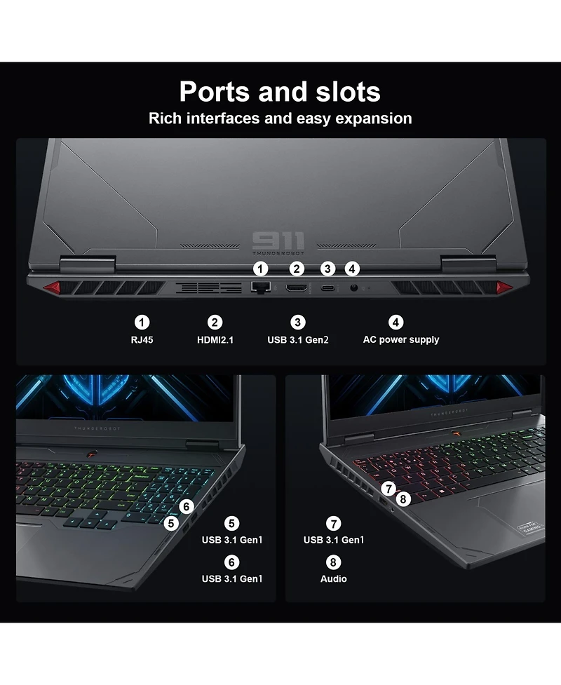 Thunderobot Radiant 16 – 16" Wqxga 240Hz, i7-14650HX, Rtx 4060, 64GB Ram, 2TB Ssd, Rgb Kb, Wi-Fi 6, Windows 11, Gray