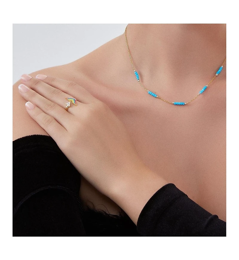 Enamel Arrow Ring In Sterling Silver