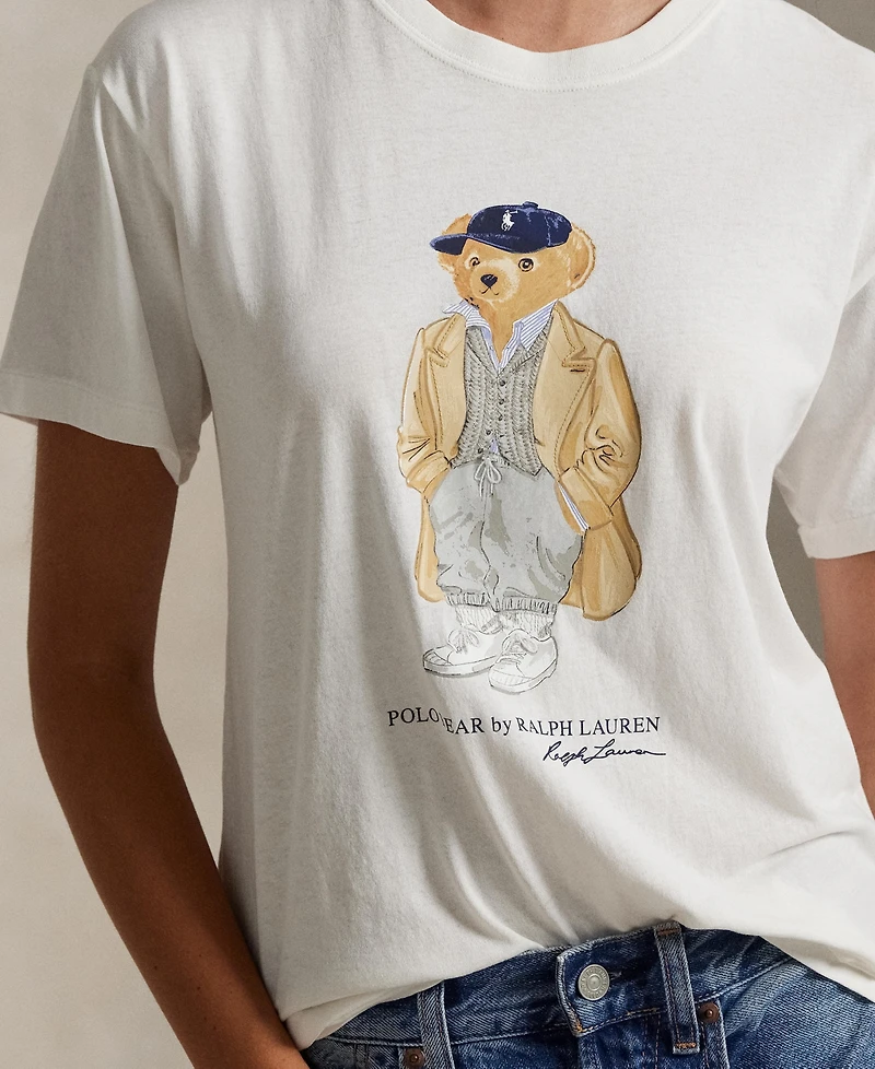 Polo Ralph Lauren Women's Bear Print Crew Neck Jersey T-Shirt