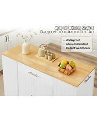 Streamdale Furniture Kitchen Island w/ Drawers & Trash Storage - White