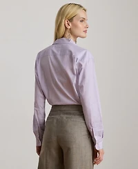 Lauren Ralph Women's Long Sleeve Relaxed Fit Cotton Shirt