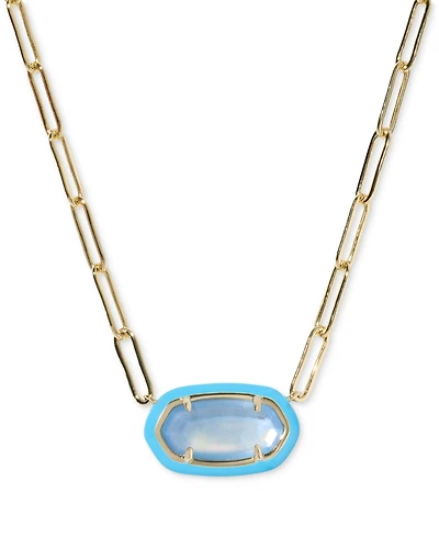 Kendra Scott Elisa Enamel Frame Paperclip Necklace, 17" + 3" extender