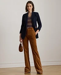 Lauren Ralph Women's Buckle-Trim Herringbone Jacquard Blazer