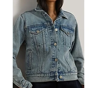 Lauren Ralph Women's Paizley Rigid Denim Trucker Jacket