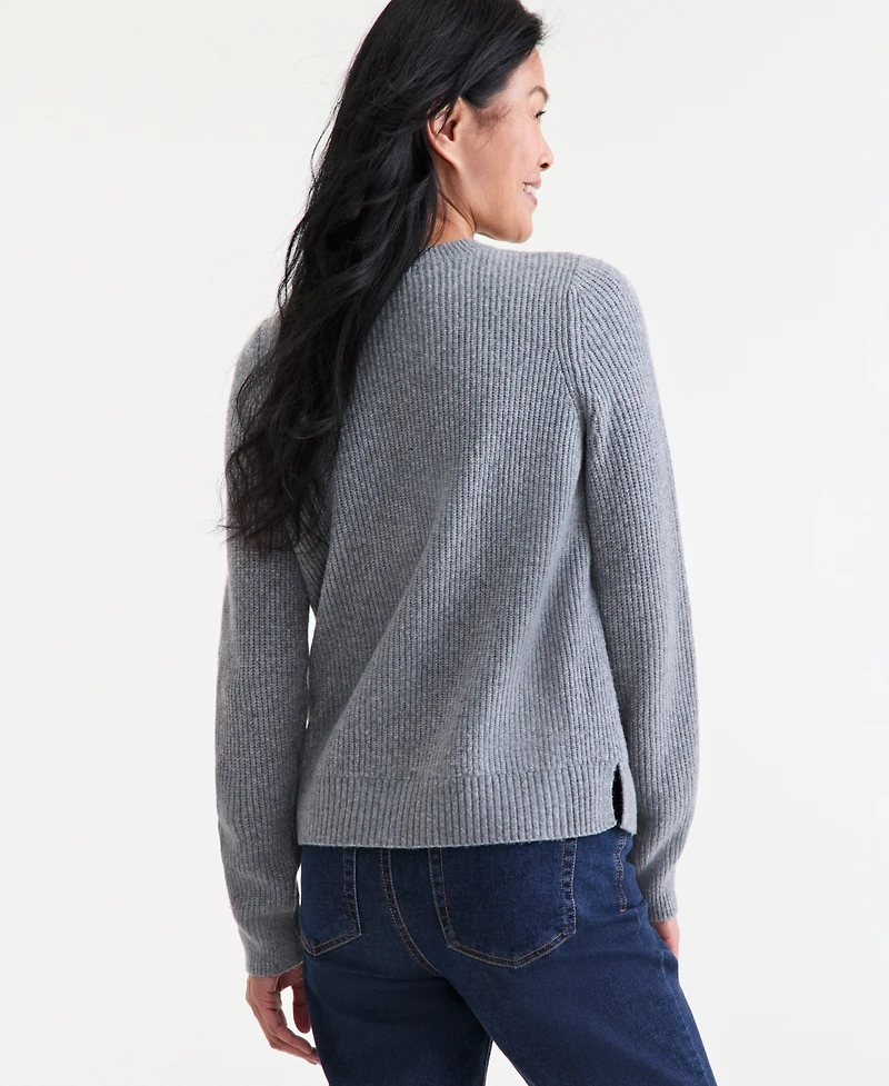 Style & Co Women's Lace-Up Long-Sleeve Sweater, Macy's Exclusive