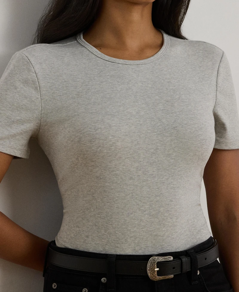 Lauren Ralph Women's Stretch Cotton Crewneck Tee