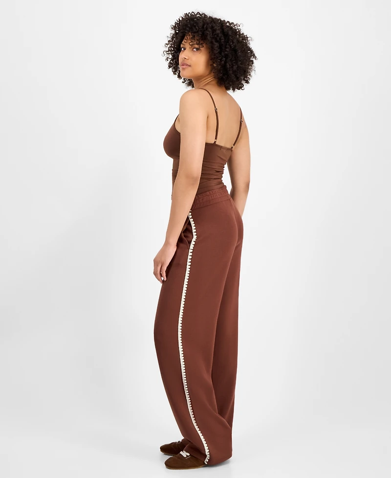 And Now This Women's Blanket-Stitch Scuba Pull-On Pants, Macy's Exclusive