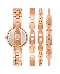 Anne Klein Women's Quartz Rose Gold-Tone Metal Alloy Bangle Watch Set