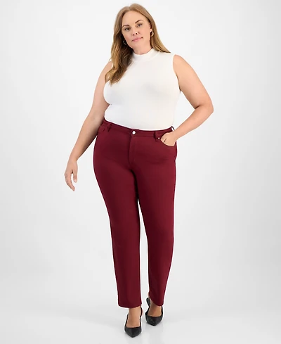 Jones New York Plus Lexington High-Rise Straight Pants