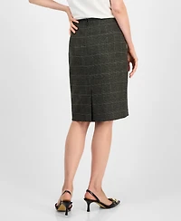 Kasper Women's Plaid-Print Slim Pencil Skirt