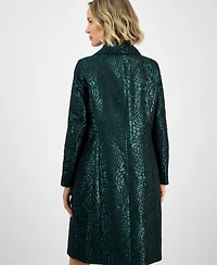 Kasper Women's Damask Peter-Pan-Collar Coat, Regular & Petite