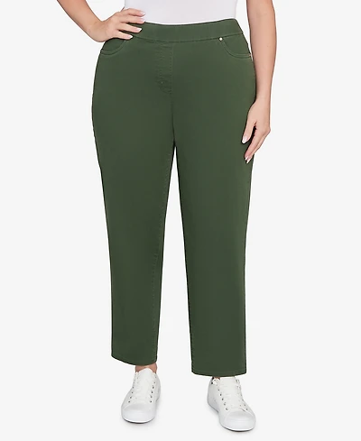 Alfred Dunner Plus Mount Laurel Allure Front Pocket Pull On Short Length Pants