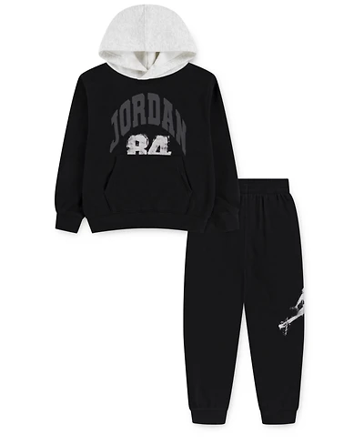 Jordan Little Boys 2-Piece Most Value Player Jumpman Fleece Pullover Hoodie and Pants Set
