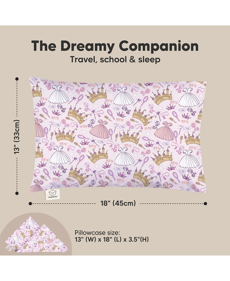 KeaBabies Toddler Pillow with Pillowcase, Small for Sleeping