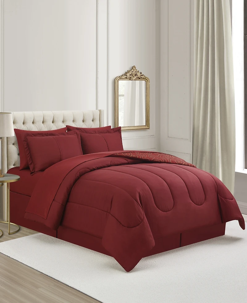 Sunham Scroll Metallic 8-Pc. Comforter Sets