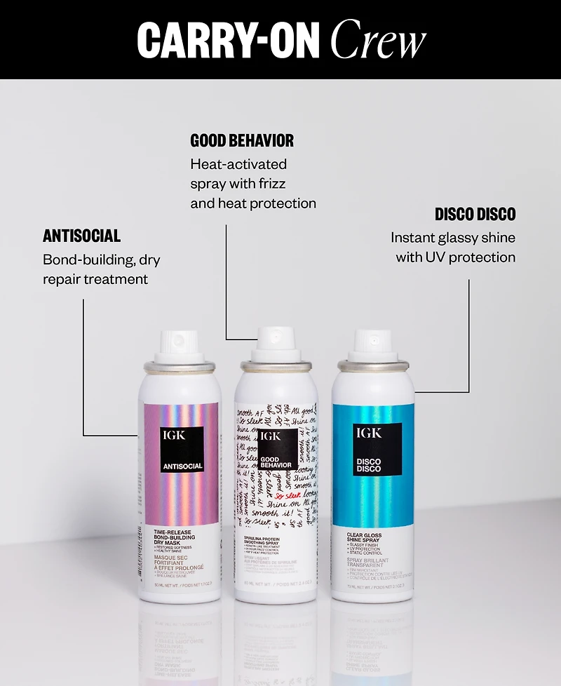 Igk Hair 3-Pc. Carry-On Crew Styling Set