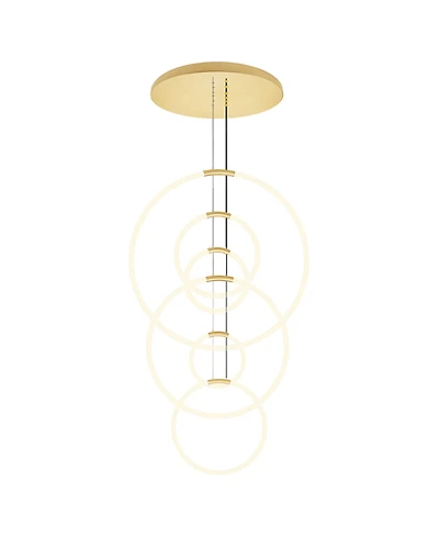Cwi Lighting 63" Metal Hoops 6 Light Led Chandelier