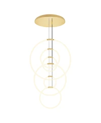 Cwi Lighting 63" Metal Hoops 6 Light Led Chandelier