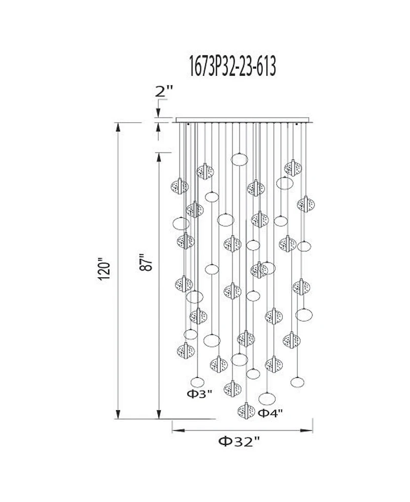 Cwi Lighting 89" Metal Salvador Led Integrated Chandelier