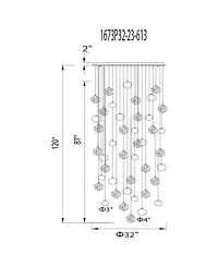 Cwi Lighting 89" Metal Salvador Led Integrated Chandelier