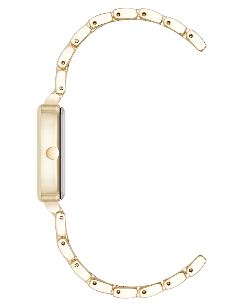 Anne Klein Women's Quartz Cushion Gold-Tone Metal Alloy Watch, 26mm