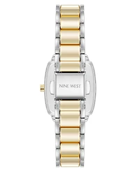 Anne Klein Women's Quartz Cushion Silver-Tone and Gold-Tone Metal Alloy Watch, 26mm