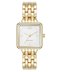 Anne Klein Women's Quartz Square Gold-Tone Metal Alloy Watch, 29mm
