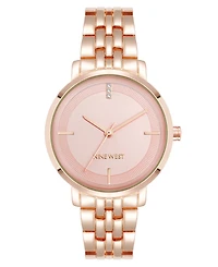 Anne Klein Women's Quartz Premium Rose Gold-Tone Metal Alloy Watch, 35mm