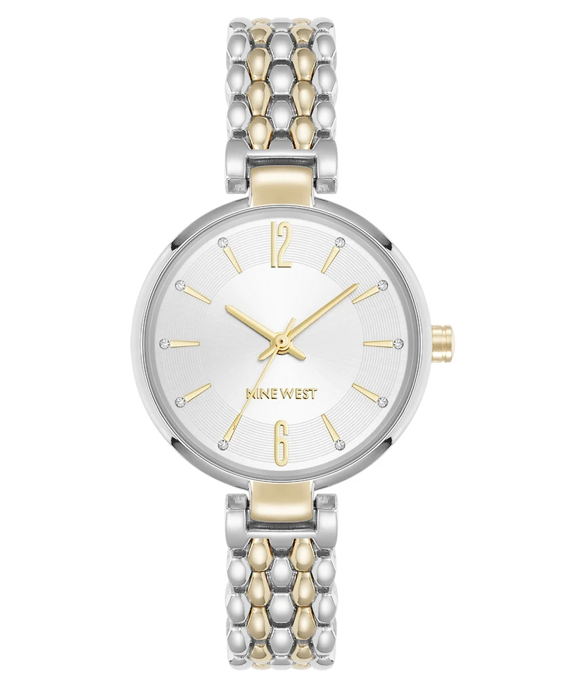 Anne Klein Women's Quartz Contemporary Silver-Tone Metal Alloy Watch, 35mm