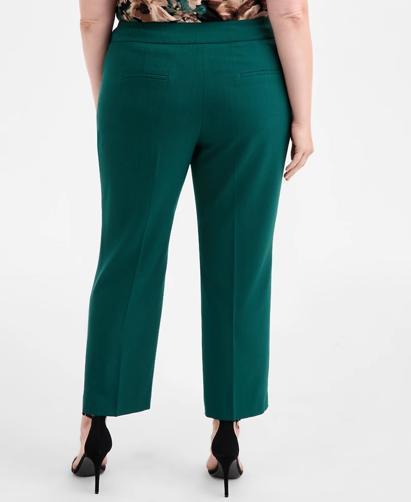 Kasper Plus Mid-Rise Straight-Leg Ankle Pants