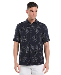Cubavera Men's Embroidered Short Sleeve Button Down Shirt