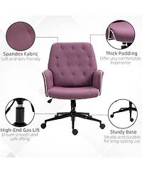 Vinsetto Mid-Back Tufted Spandex Office Computer Swivel Chair,